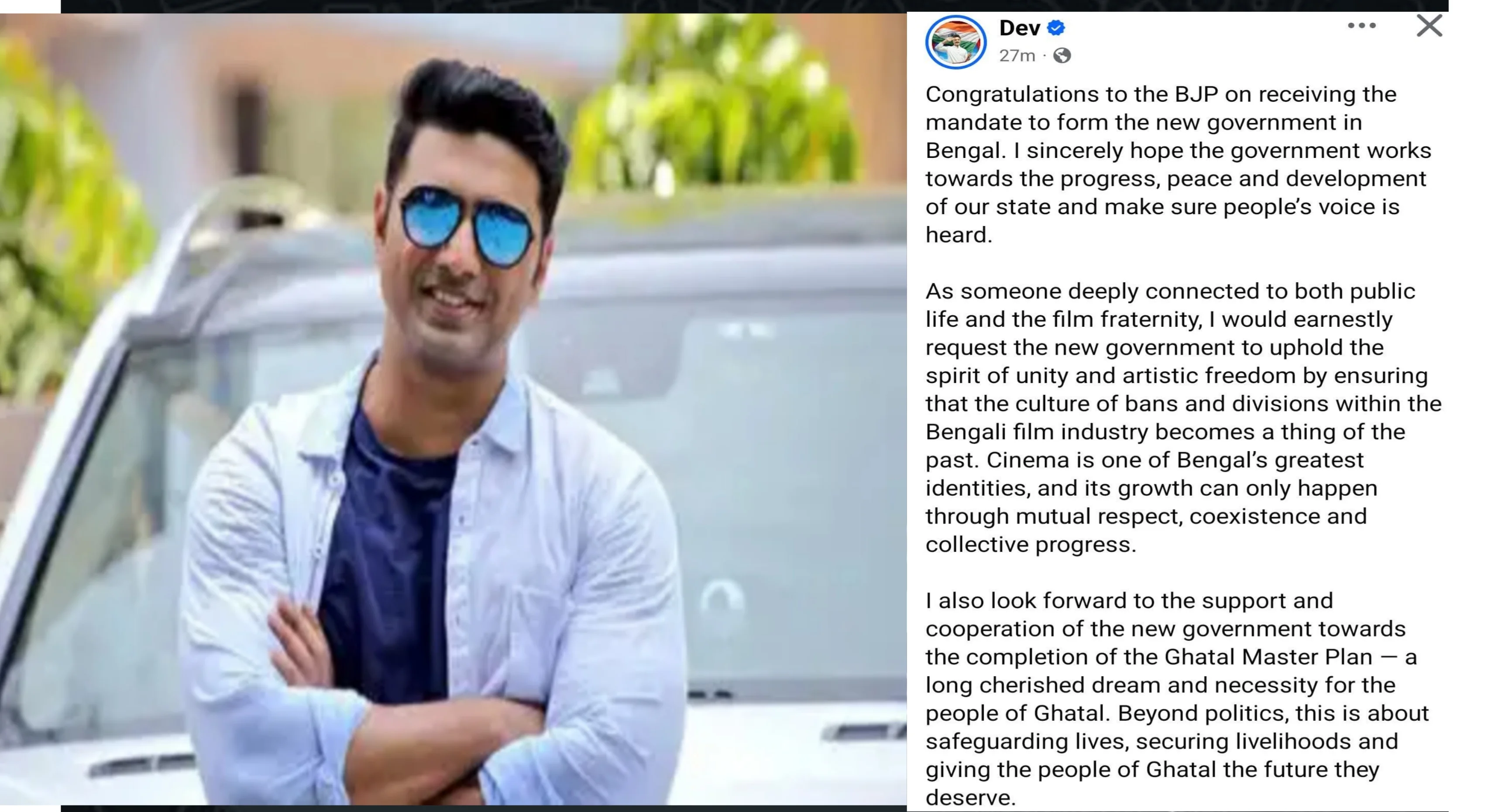 নতুন সরকারকে শুভেচ্ছা, ঘাটাল মাস্টার প্ল্যানের দাবি তুললেন দেব