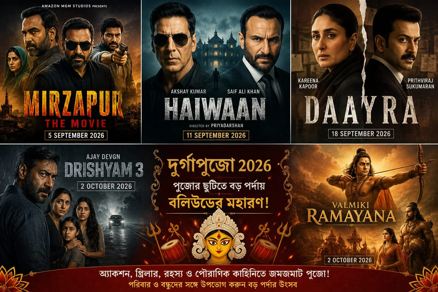 Durga Puja 2026: Bollywood's biggest releases set to light up the big screen-